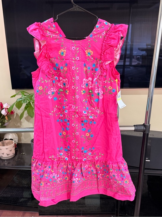 CeCe Dresses & Skirts - CeCe Hot Pink Floral Ruffle-Sleeve Girls' Dress